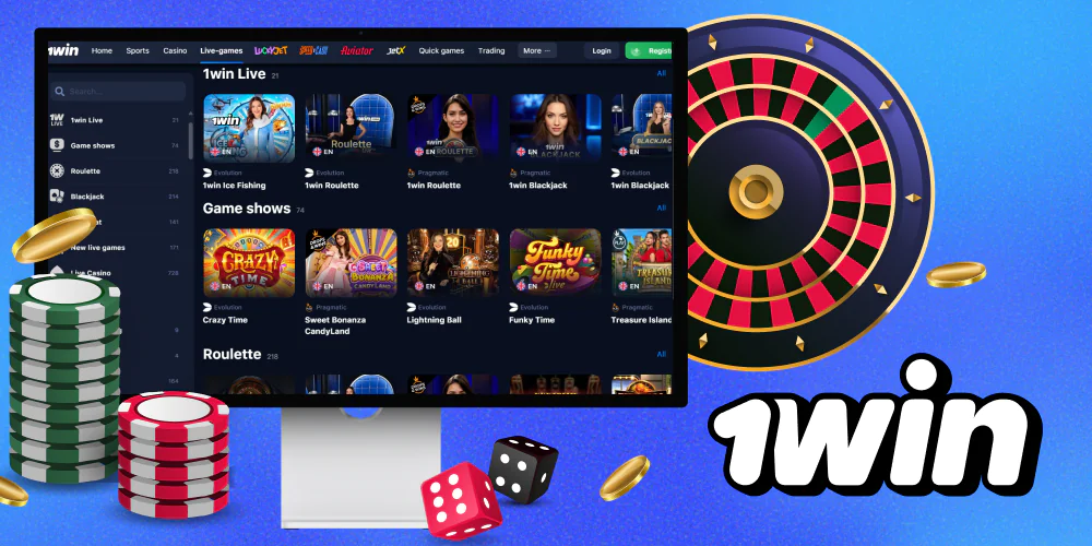 Play live casino games at 1win in India